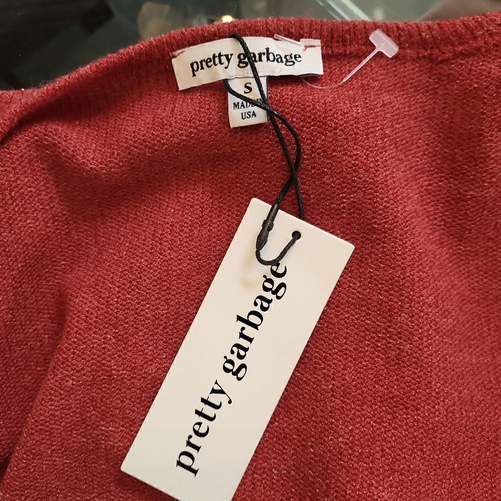 Pretty Garbage Rust/Reddish Sweater Crop Top NWT size S - Picture 4 of 5